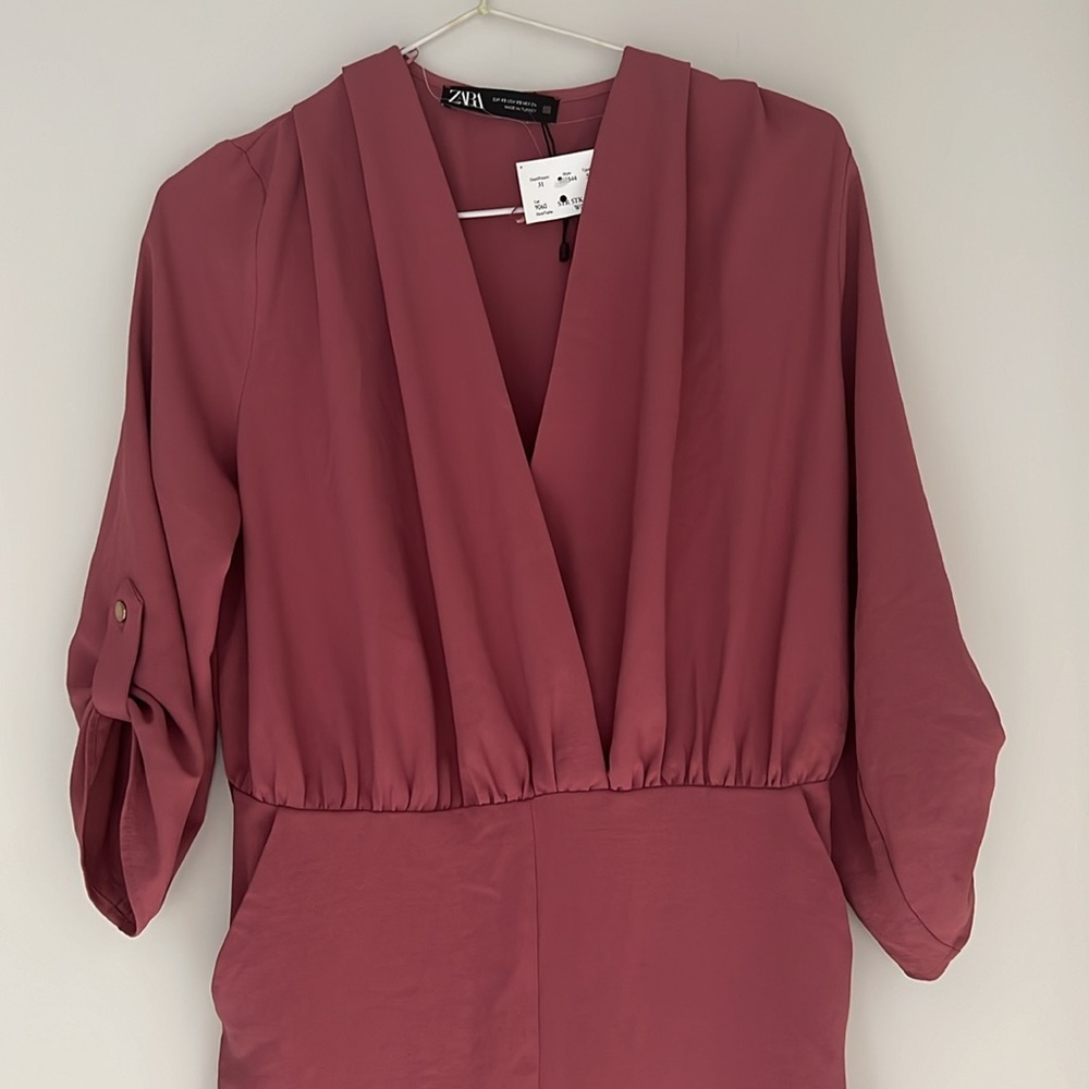 NWT Zara Crossover Wrap Jumpsuit - Picture 6 of 9
